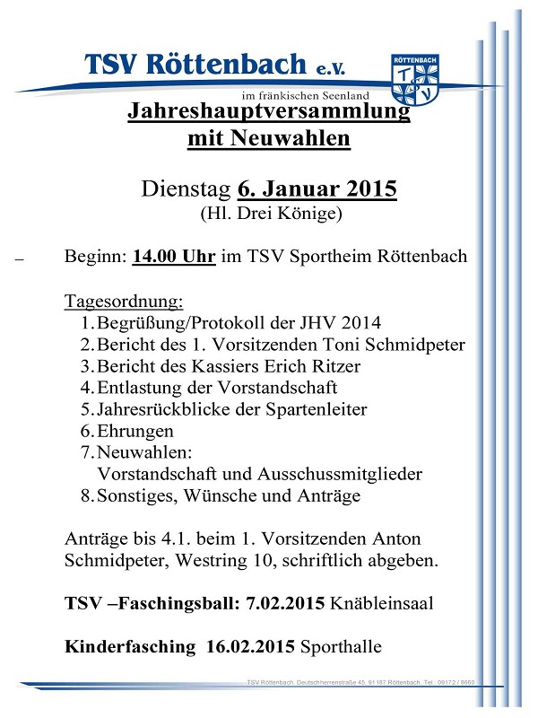 Jahreshautpversammlung 2015